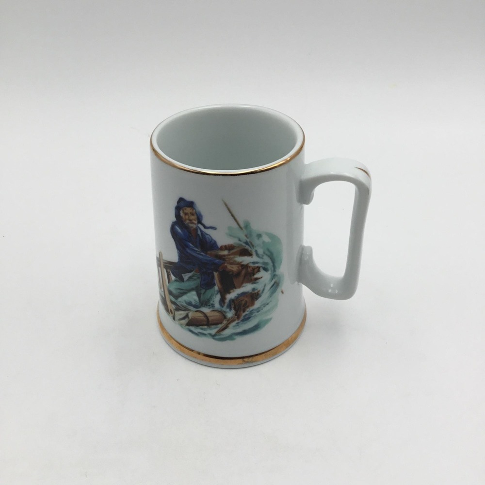 Braving The Storm Ceramic Mug With Gold Rim 4.5" Tall